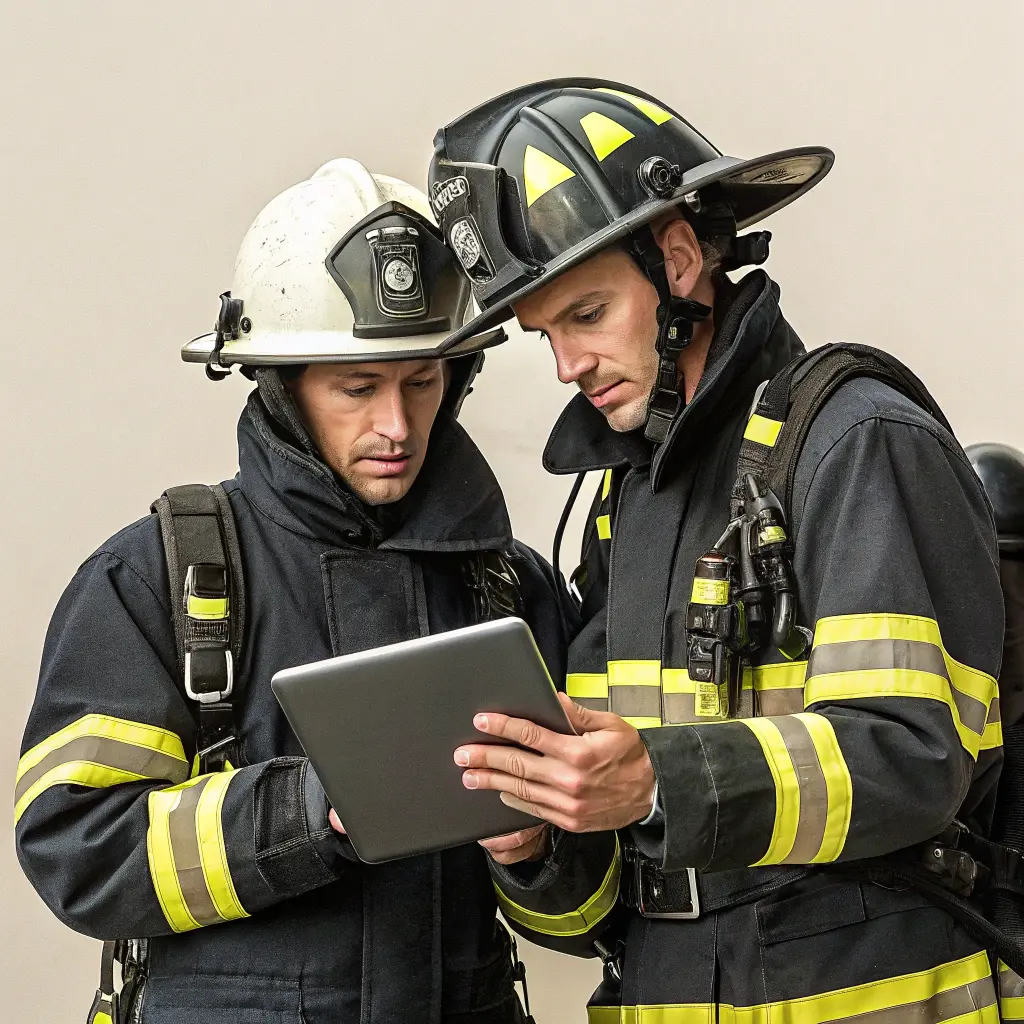 Firefighter in action